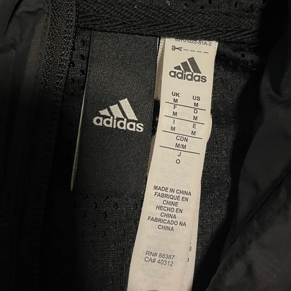 Adidas Windbreaker Jacket Black w Logo Men’s Medium - Picture 3 of 7